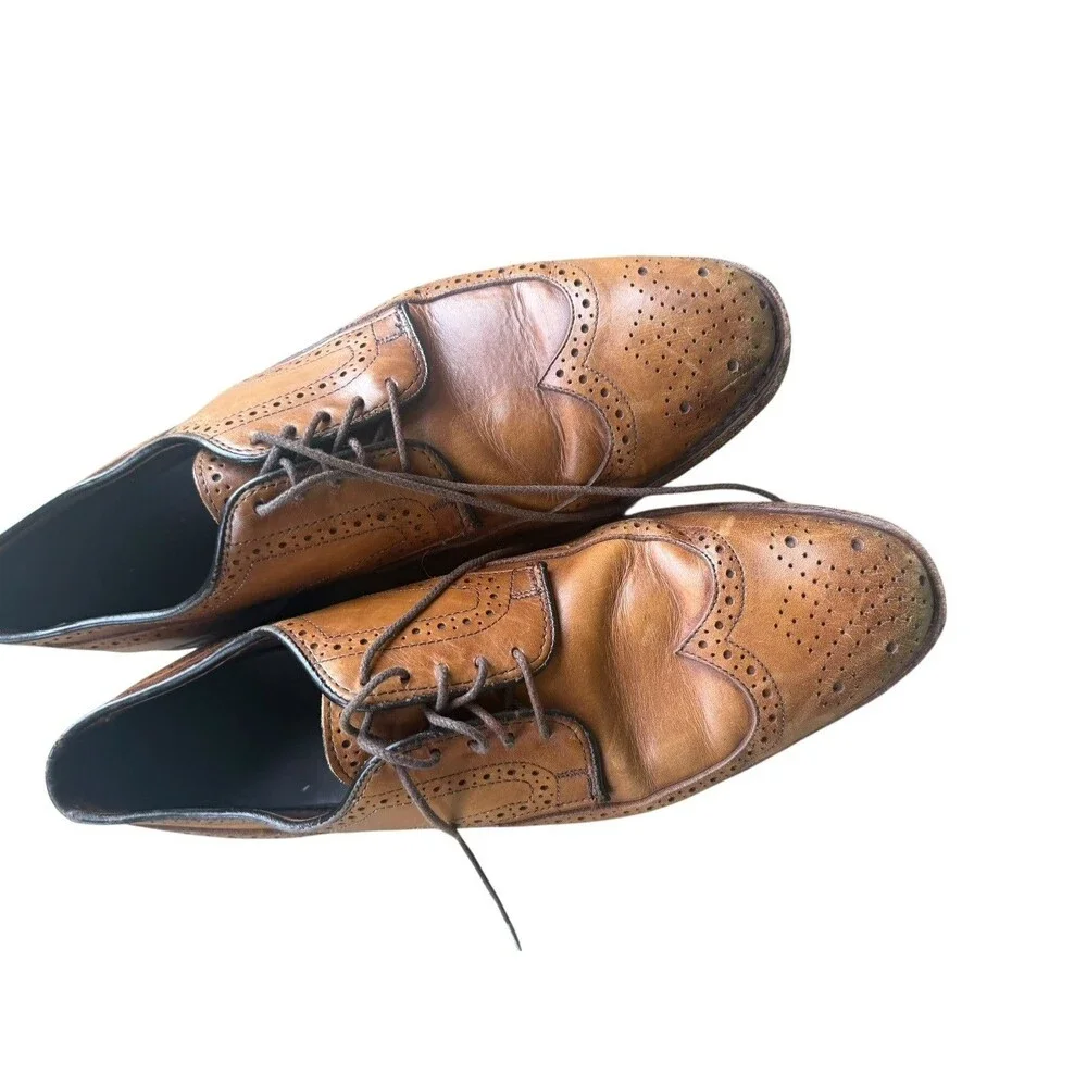 Allen Edmonds Men’s 7 E Brown Leather Wingtip Brogue Oxford Dress Shoes USA